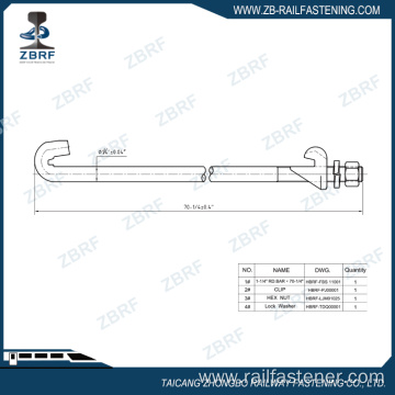 1-1/4" Single end gauge rod for standard gauge